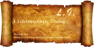 Lichtenstein Ilona névjegykártya